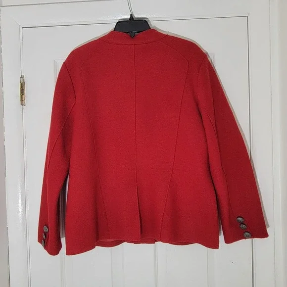 clothing red boiled wool jacket